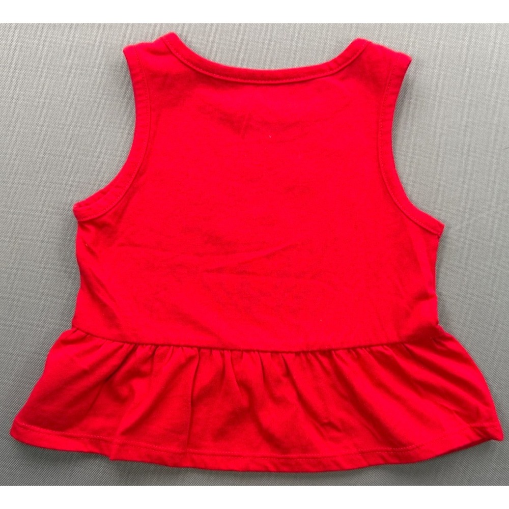 Way to Celebrate Patriotic Baby Girl 18M Peplum Tank Top Red Stars Bow Shirt - Picture 3 of 10